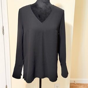 Elegant Black V-Neck Women's Top